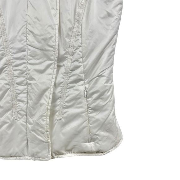 Lululemon Glacier Puffer Vest Ivory White Full Zip Fleece Lined High Neck Size 4 - Picture 5 of 7
